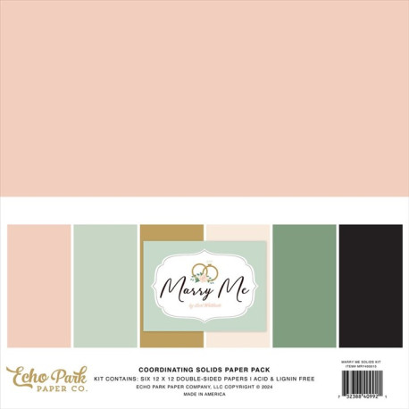 Echo Park Marry Me Coordinating Solids Paper Pack 30x30cm