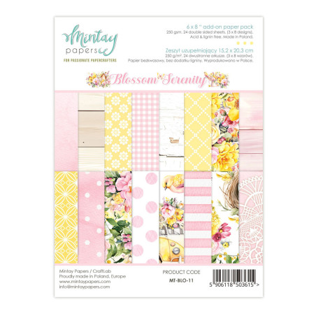 Mintay Papers Blossom Serenity ADD-ON Paper Pack 15x20cm