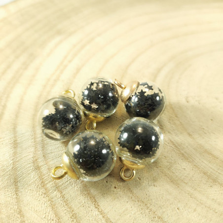 Sfera in vetro con Stelline Nere
