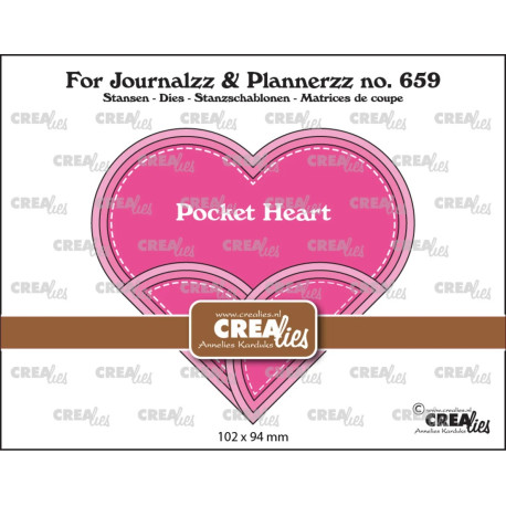 Crealies For Journalzz & Plannerzz Dies Pocket Heart