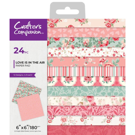 Crafter's Companion Love is in the Air Paper Pad 15x15cm