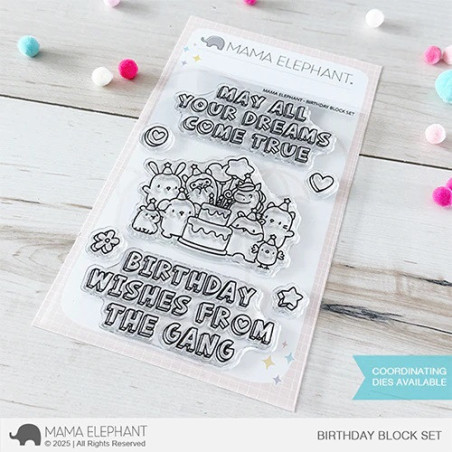 Mama Elephant Birthday Block Set Clear Stamp