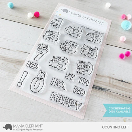 Mama Elephant Counting Left Clear Stamp