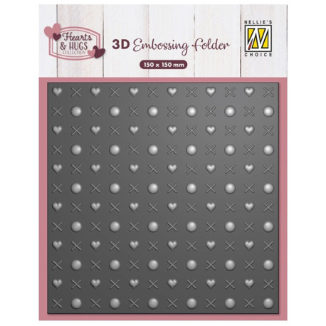 Nellie's Choice 3D Embossing Folder Hugs & Kisses