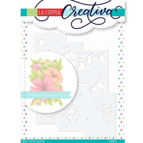 La Coppia Creativa Stencil SFONDO CON FIORI 6pezzi