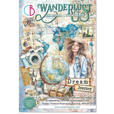 Ciao Bella WANDERLUST A4 Junk Journal Ephemera Book 32pz