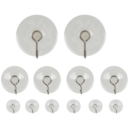 Set 12 Ventose con gancio assortite