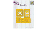 Nellie's Choice Shape Die Postal Stamps with Hearts