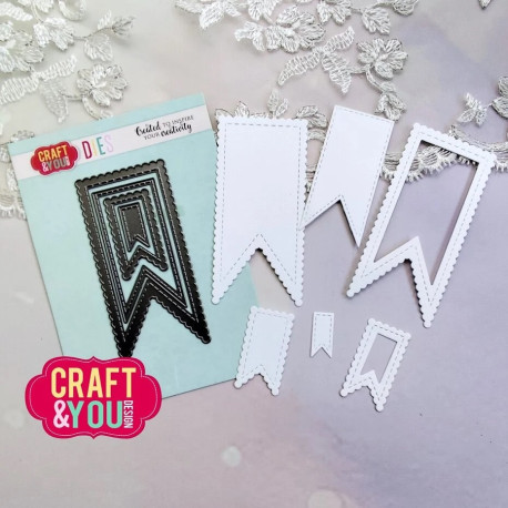 Craft&You Biscuit Pennants Set Dies