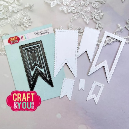 Craft&You Biscuit Pennants Set Dies