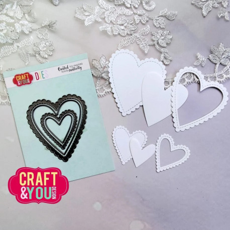 Craft&You Biscuit Frame Hearts Set Dies