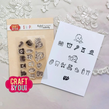 Craft&You Birth Certificates Set Stamps