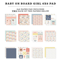 Echo Park Baby On Board It's a Girl! Paper Pad 15x15cm