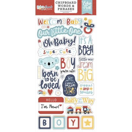 Echo Park Baby On Board It's a Boy! Chipboard Word & Phrases