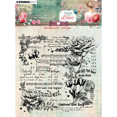 Studio Light Sending You Love Clear Stamps Background Collage nr.797