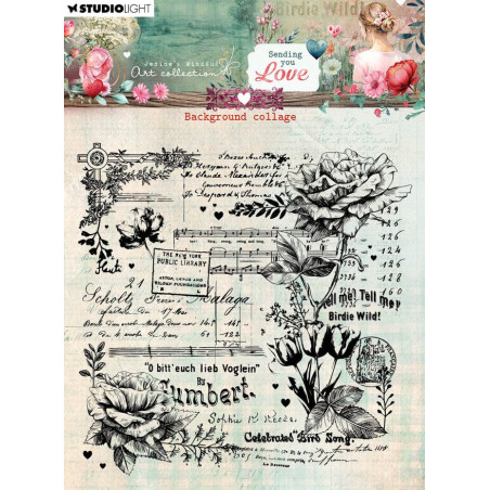 Studio Light Sending You Love Clear Stamps Background Collage nr.797