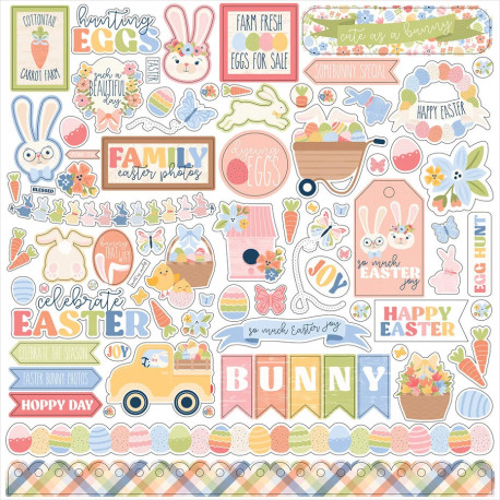 Echo Park Bunnies And Baskets Element Sticker 30x30cm