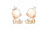 Stamping Bella BABY BOY & GIRL RUBBER STAMP