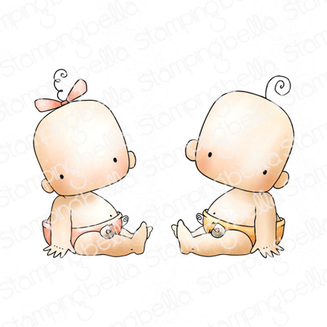 Stamping Bella BABY BOY & GIRL RUBBER STAMP