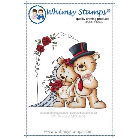 Timbro Whimsy Stamps Mr and Mrs Teddy