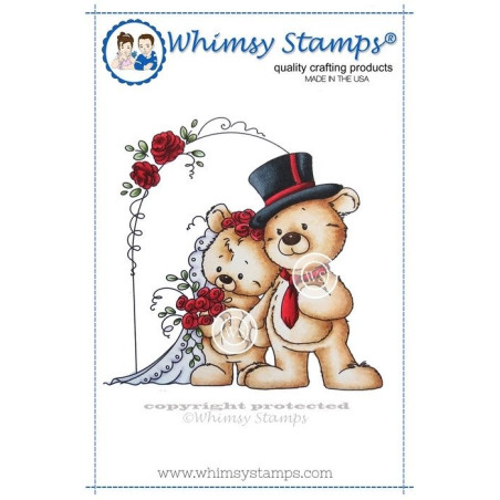 Timbro Whimsy Stamps Mr and Mrs Teddy
