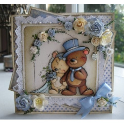 Timbro Whimsy Stamps Mr and Mrs Teddy