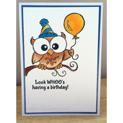 Timbro Whimsy Stamps Look Whoo