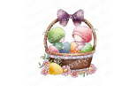 Stamping Bella BUNDLE GIRLS IN THE EASTER BASKET RUBBER STAMP