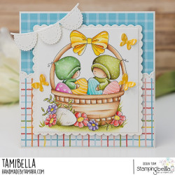 Stamping Bella BUNDLE GIRLS IN THE EASTER BASKET RUBBER STAMP