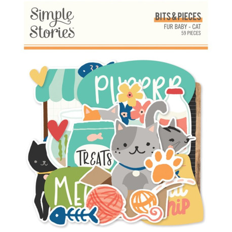 Simple Stories Fur Baby Cat Bits & Pieces 59pz