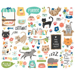 Simple Stories Fur Baby Cat Bits & Pieces 59pz