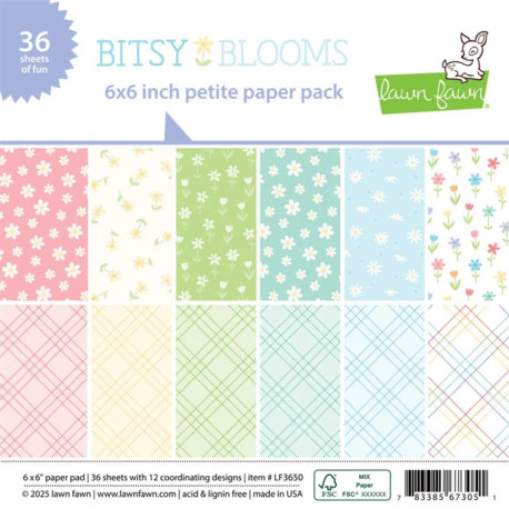 LAWN FAWN Bitsy Blooms Petite Paper Pack 15x15m