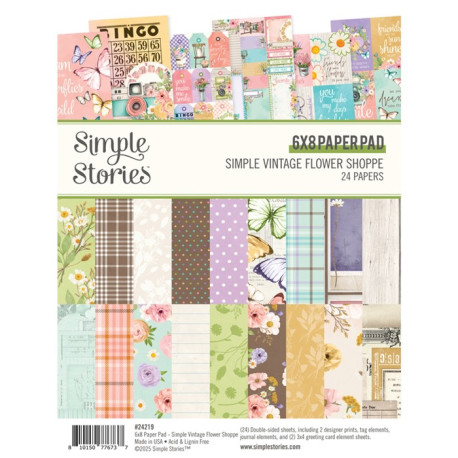 Simple Stories Simple Vintage Flower Shoppe Paper Pad 15x20cm