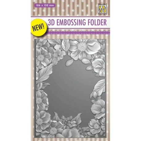 Nellie's Choice 3D Embossing Folder Flower Frame