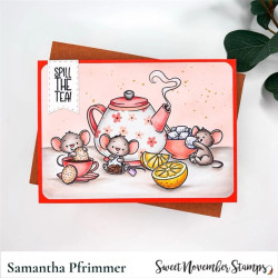 Sweet November Stamps Spill the Tea Clear Stamp Set