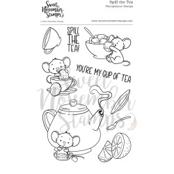 Sweet November Stamps Spill the Tea Clear Stamp Set