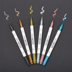 DoCrafts Dual Tip Calligraphy Pens Metallic
