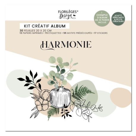 Florileges Kit Album Creativo HARMONIE 20x20cm