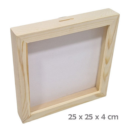 SCATOLA CORNICE SALVADANAIO apribile 25x25x4cm