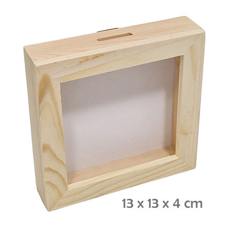 SCATOLA CORNICE SALVADANAIO apribile 13x13x4cm
