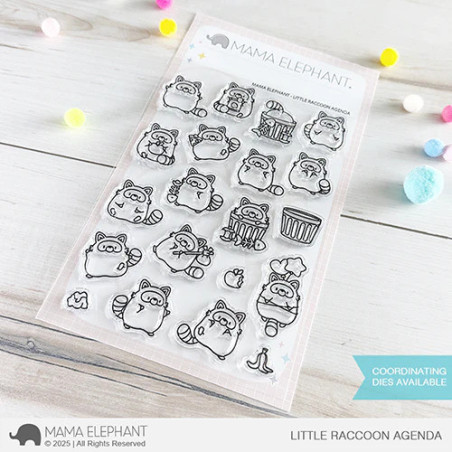 Mama Elephant LITTLE RACCOON AGENDA Clear Stamp