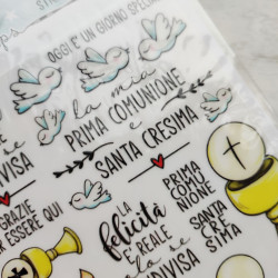 Stickers Trasparenti GDTF UV 24-05 COMUNIONE - CRESIMA