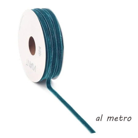 Nastro di Velluto Petrolio al metro