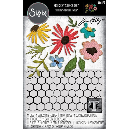 2D Texture Fades w/ Thinlits Die by Tim Holtz Vault Side-Order Floristry (1+11pcs)