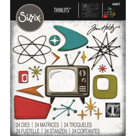 Thinlits Die Set 24pz - Vault Atomic Retro by Tim Holtz 666875