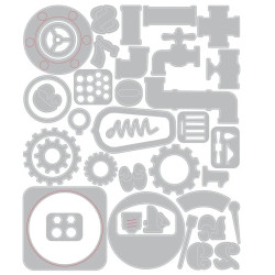 Thinlits Die Set 37pz - Vault Industrial by Tim Holtz 666874