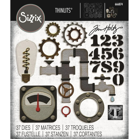 Thinlits Die Set 37pz - Vault Industrial by Tim Holtz 666874