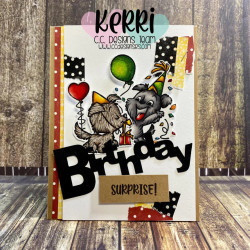 C.C. Design Birthday Critters Clear Stamp