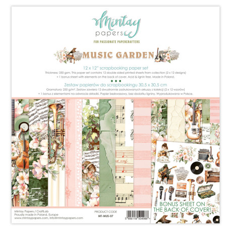 Mintay Papers Music Garden Paper Pad 30x30cm