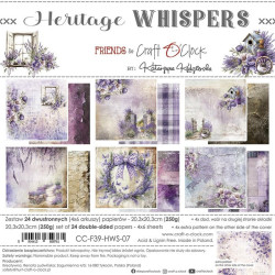 Craft o' Clock Heritage Whispers Paper COLLECTION and BASIC designs Set 20x20cm 24fg
